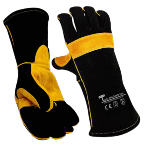 Fire Resistant Safety Welding Gloves Black Yellow (IT-101)
