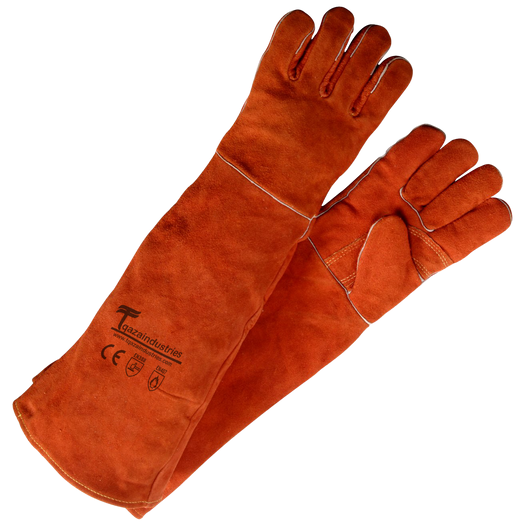 Welding Gloves, Burnt orange 23-Inch Length Shoulder Split Cowhide (IT-103)