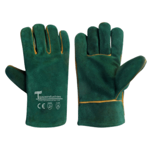 Green Lined Welding Gloves Wrist Length (IT-127)